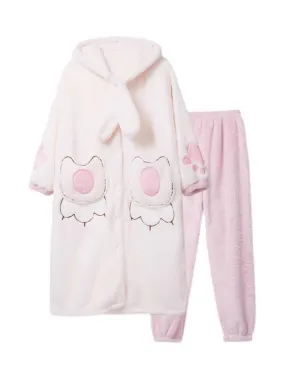 Big Paw Cozy Dreamy Winter Fleece Sleepwear Nightgown Sets