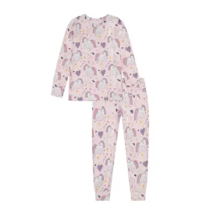 Bird & Bean Bamboo Long Sleeved PJ Set - Rainbow Unicorn