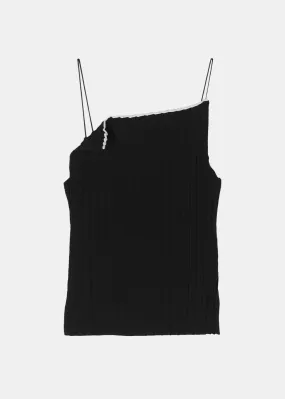 Black 'Le haut maille plissé' Tank Top