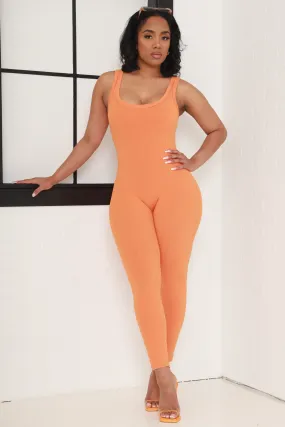 Cover Me Cellulite Deleter Sleeveless Jumpsuit - Orange