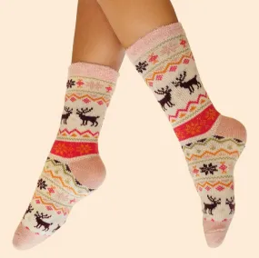 Fair Isle Reindeer Cozy Socks by Powder UK