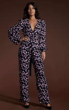 Holly Jumpsuit In Pink On Black Cloud