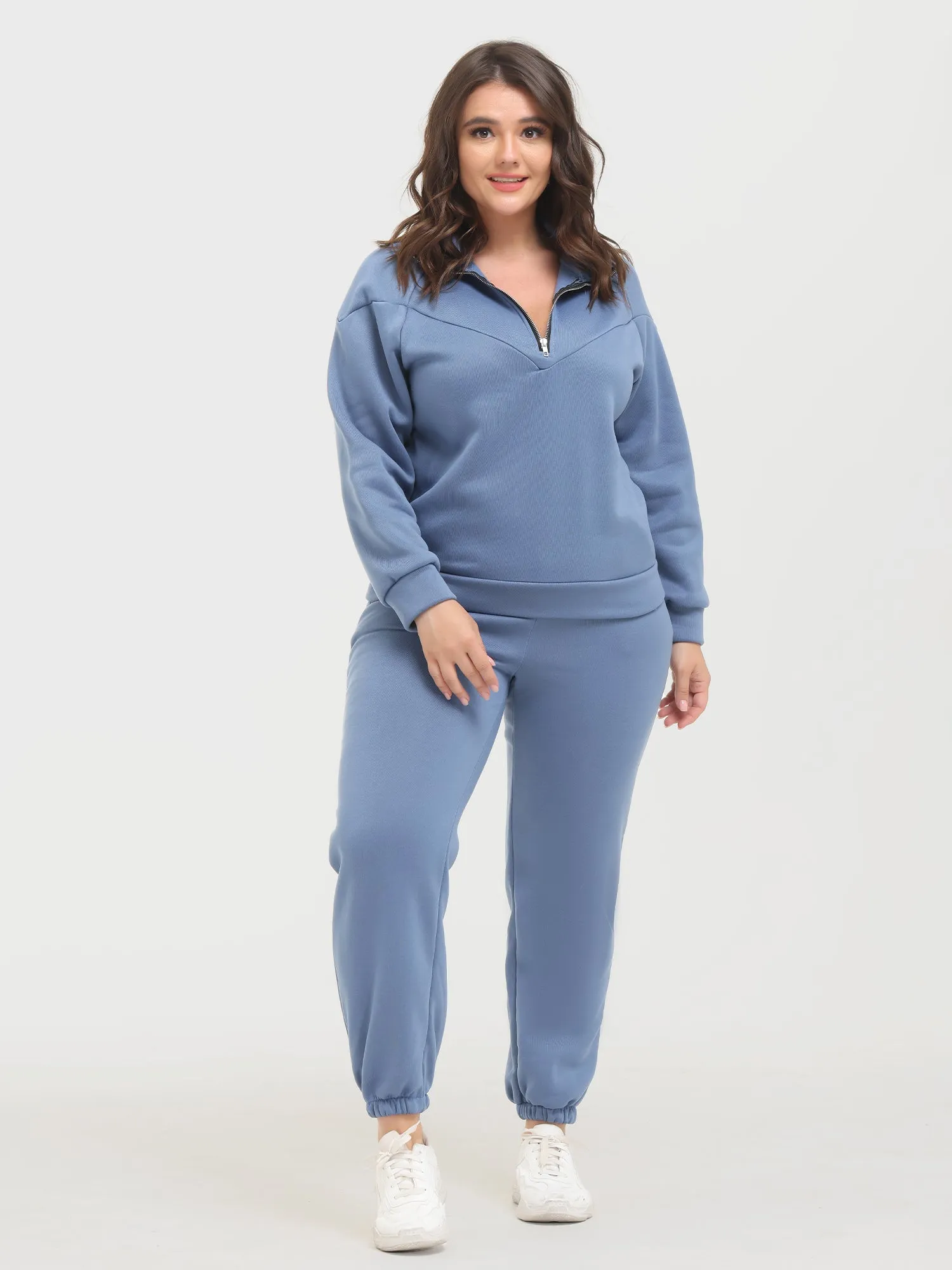 Midsize Long Sleeve Fleece Sweatershirt and Jogger Pants Set