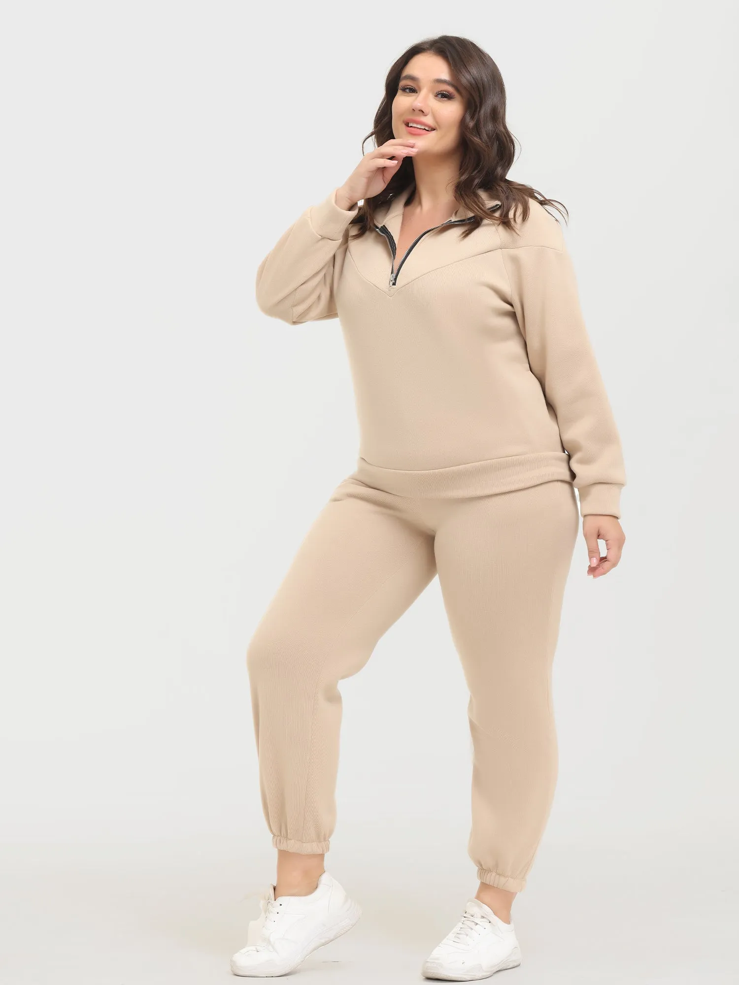 Midsize Long Sleeve Fleece Sweatershirt and Jogger Pants Set