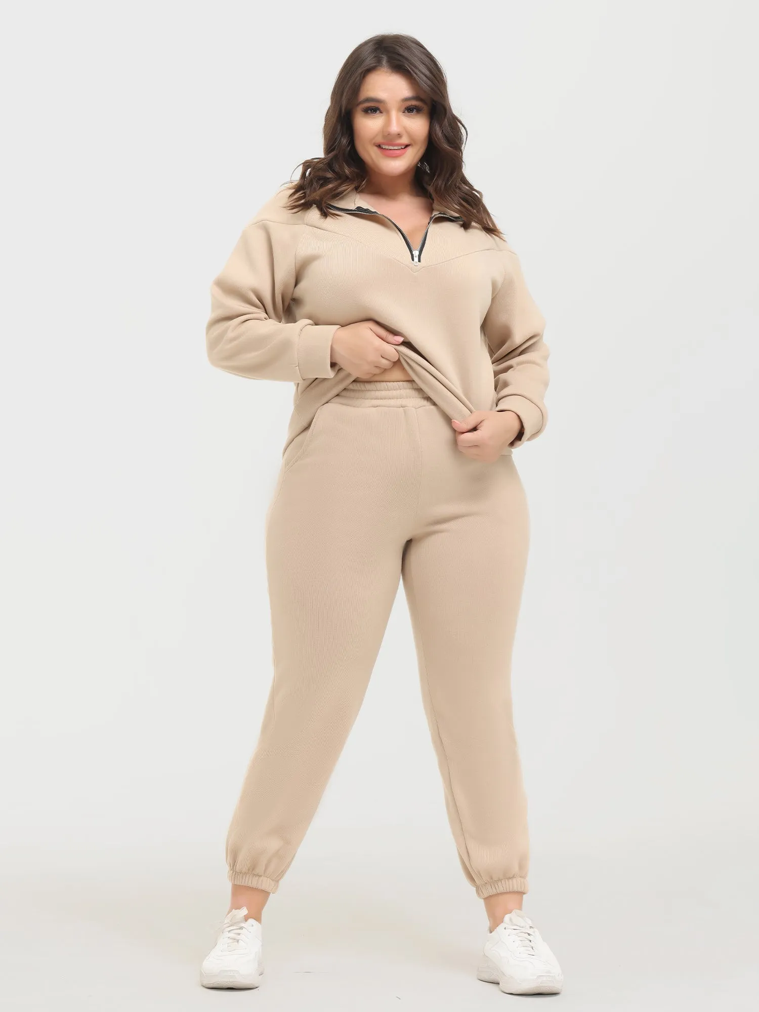 Midsize Long Sleeve Fleece Sweatershirt and Jogger Pants Set