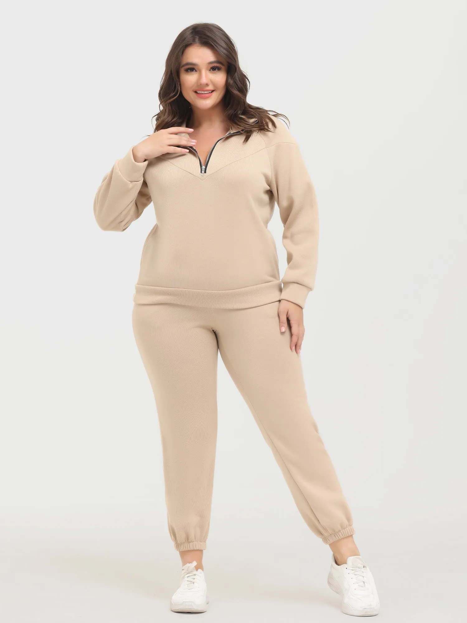 Midsize Long Sleeve Fleece Sweatershirt and Jogger Pants Set